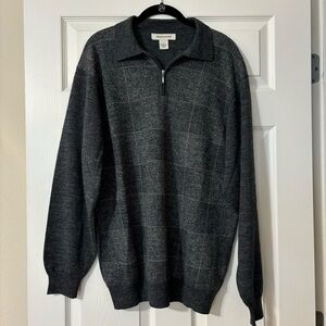 Pronto Uomo 1/4 Zip Wool Blend Sweater, Men's size L